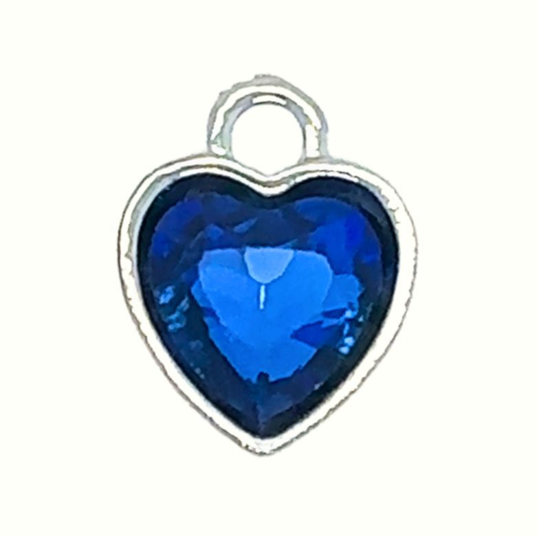 Something Blue Heart Rhinestone Charm