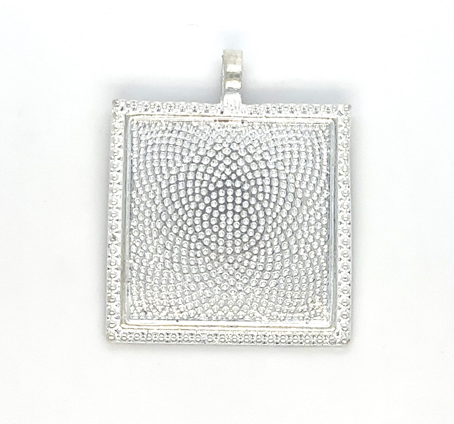 25mm Square Beaded Edged Pendant Frame 1 inch - Perfect Pendants Plus