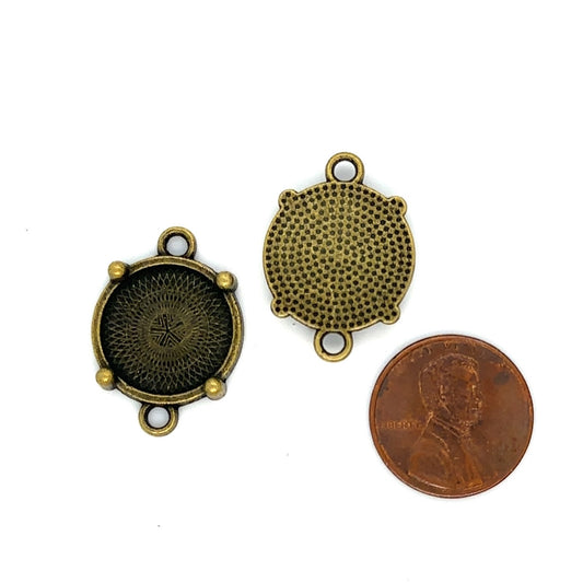 bronze small round connector setting unique 