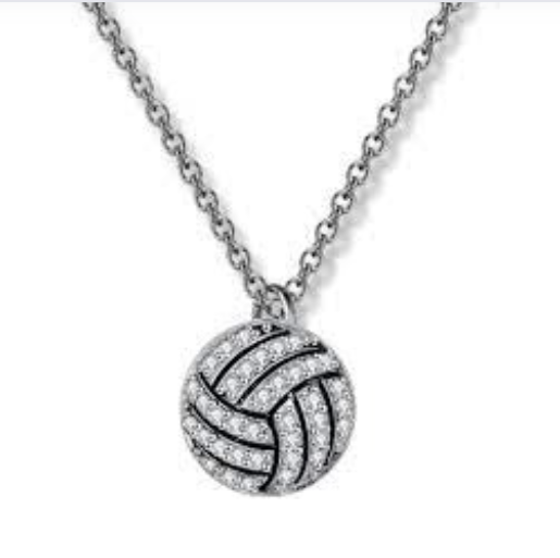 volleyball-charm-necklace-rhinestone-silver