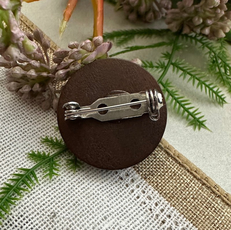 DIY Kit Round Wood Memorial Pin for Groom - Perfect Pendants Plus