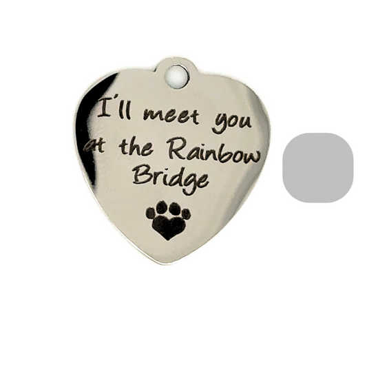 Loss of Pet Charm "I'll Meet You at the Rainbow Bridge" Wedding Bouquet Charm - Perfect Pendants Plus