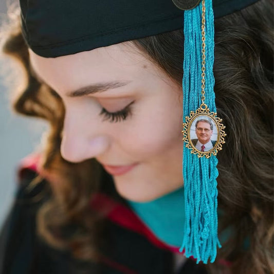 Personalized Graduation Tassel with Memorial Photo Charm - Perfect Pendants Plus