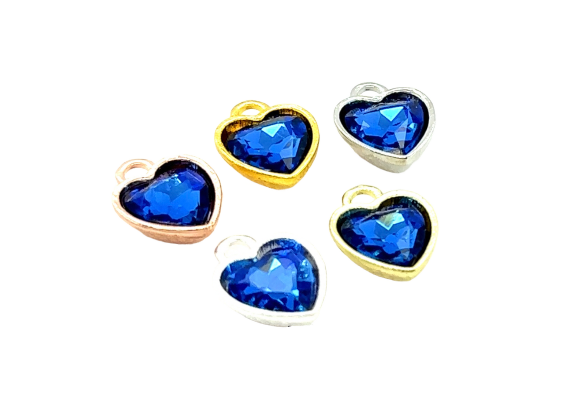 Something Blue Heart Rhinestone Charm - Perfect Pendants Plus