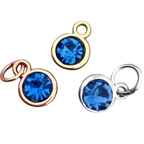Something Blue Rhinestone Gem Charm - Perfect Pendants Plus