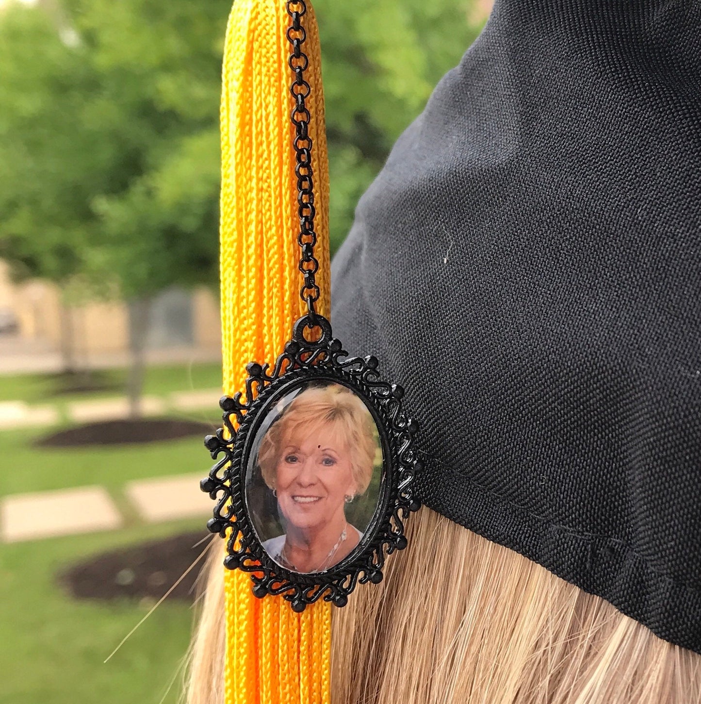 Graduation in memory charms gift for graduate memorial Photo Pendant for cap and gown ceremony charms