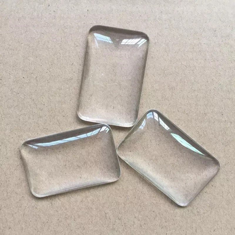 12 Rectangle Glass cabochon tiles 25 mm x 35 mm for Making Photo Jewelry fits into my rectangle pendants