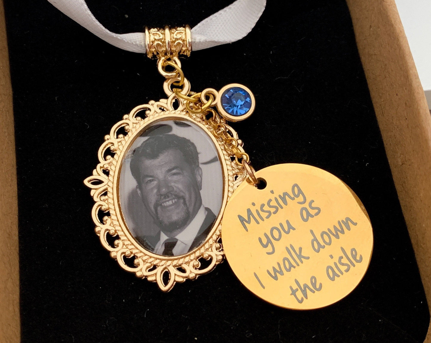 Missing You as I Walk Down the Aisle Memorial Charm - Perfect Pendants Plus