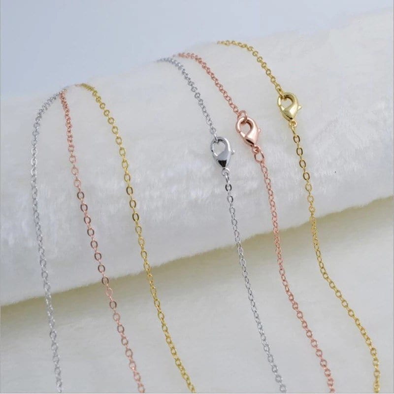 Dainty Chain Necklace 18 inch Fine Rolo - Perfect Pendants Plus