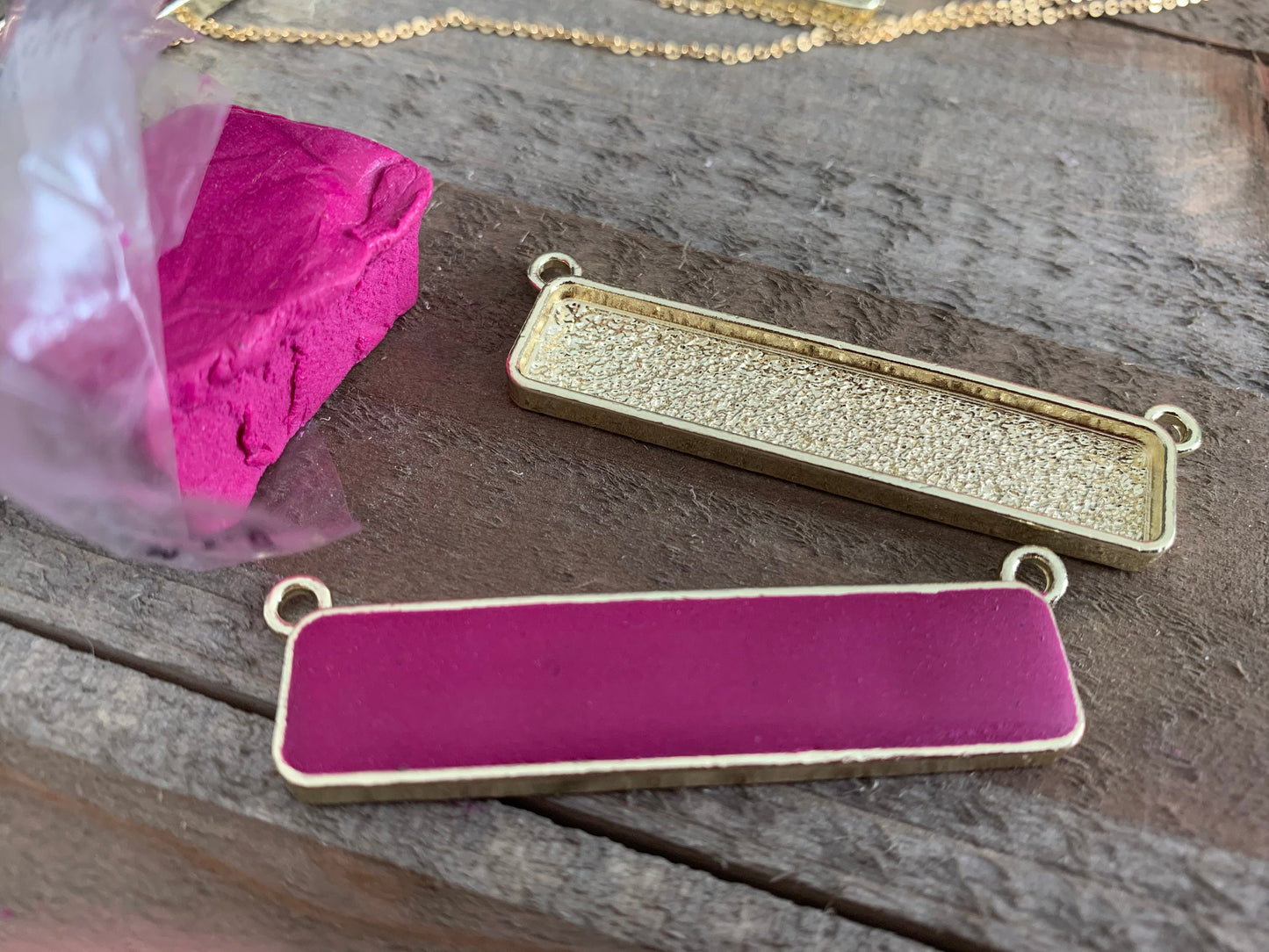 12- 10x50mm Connector Long Rectangle Horizontal Setting 2 Inches - Perfect Pendants Plus