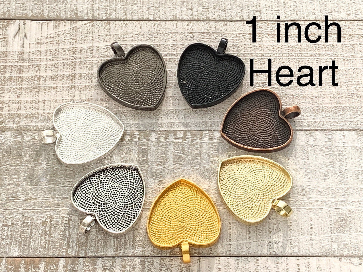 25mm Heart Shaped Pendant Charms - Perfect Pendants Plus