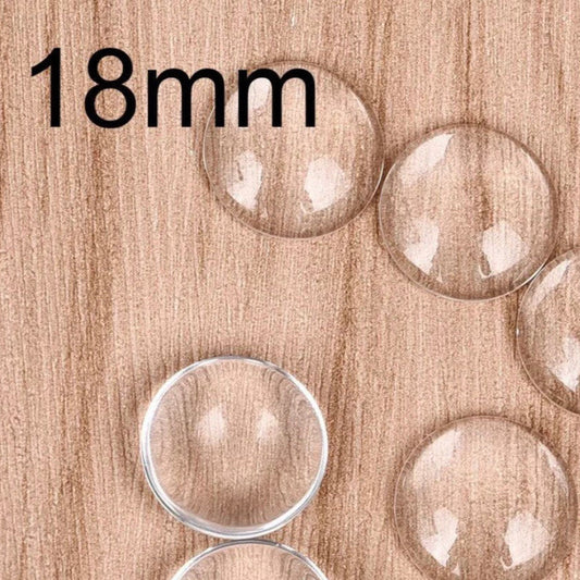 18mm Round Glass Cabochons Round Clear