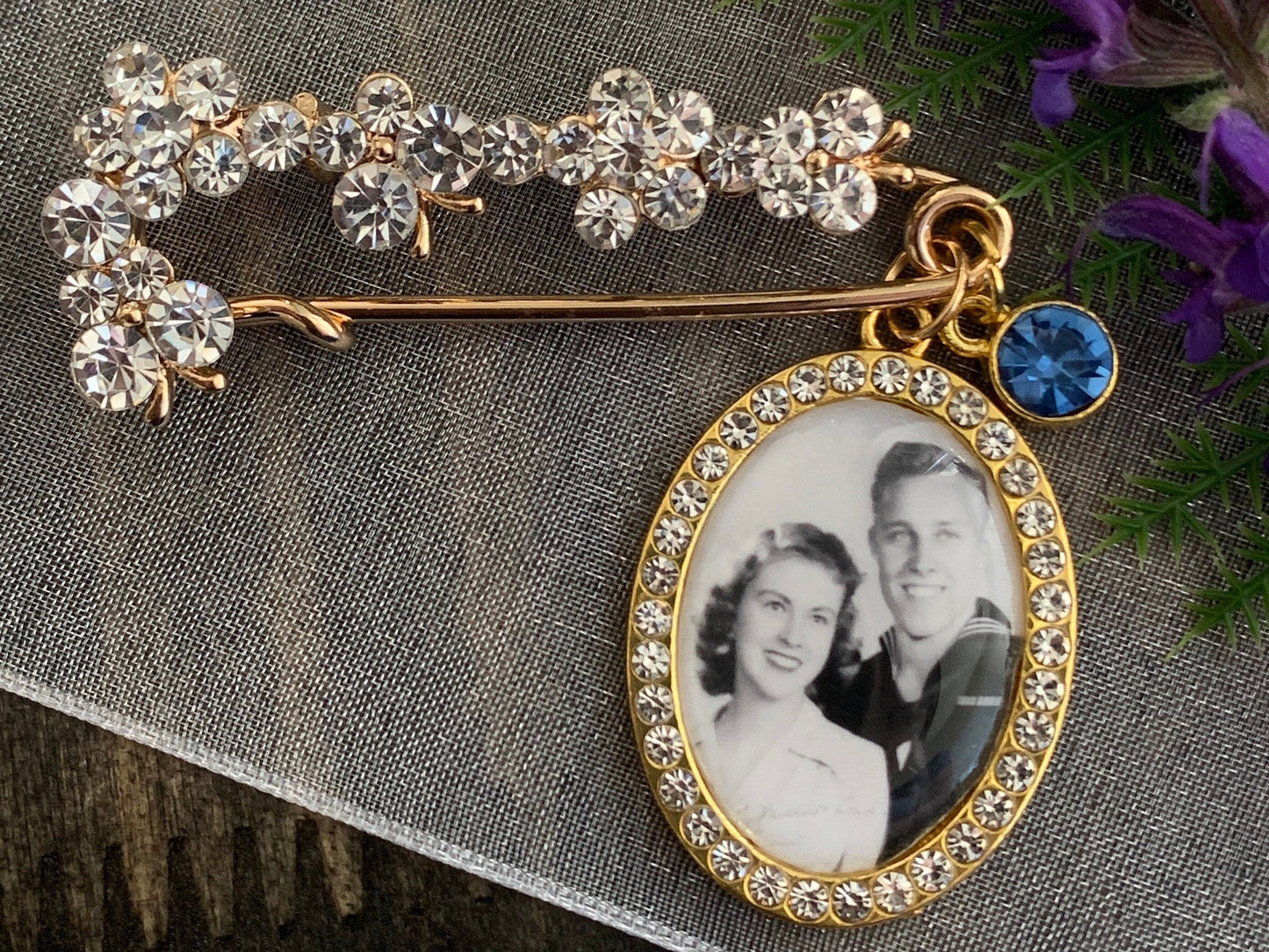Wedding Remembering Loved Ones Photo Charm and Brooch - Perfect Pendants Plus