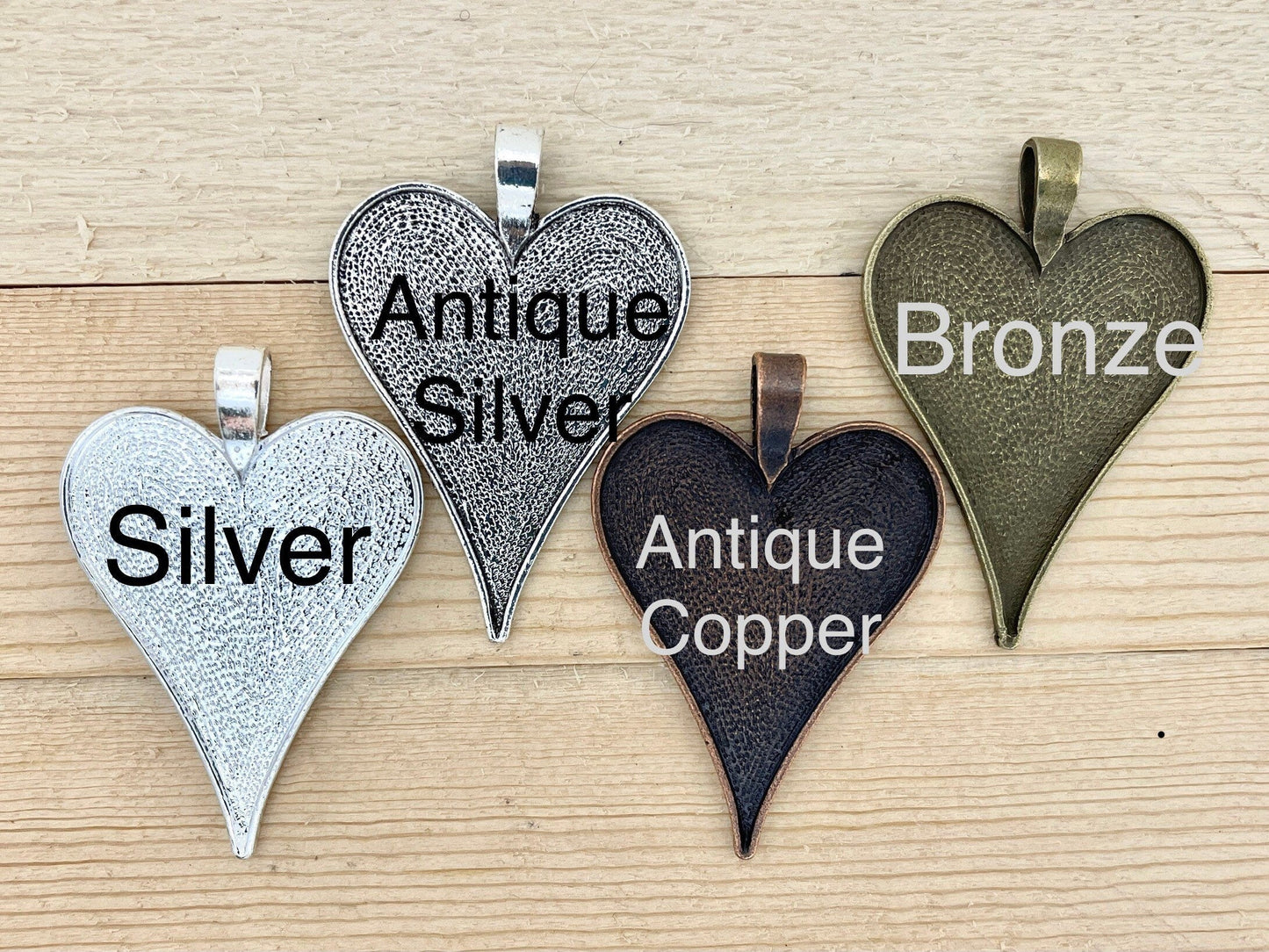 12 Heart Pendant Trays blank Sterling Silver Plated Bezels Settings Approx 35 x 48 mm Photos Charms LEAD FREE