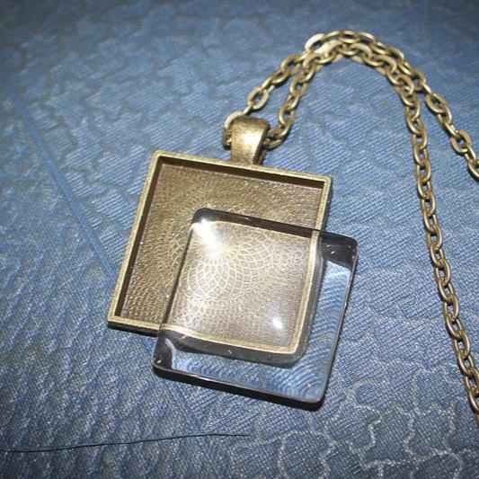 Square 1 Inch Blank Pendant Setting 25mm - Perfect Pendants Plus