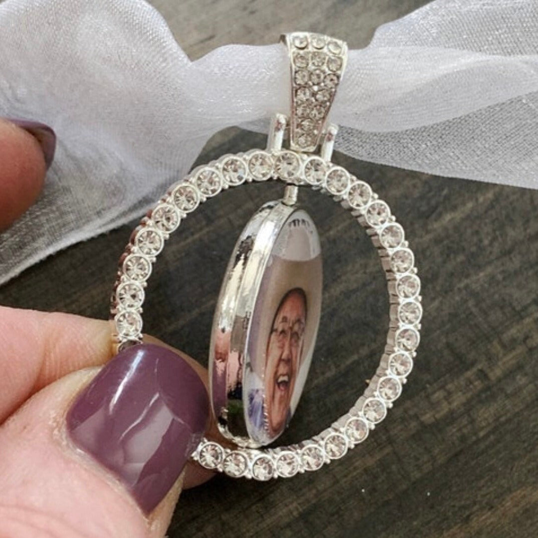 Double Sided Wedding Gift Memorial Photo Charm - Perfect Pendants Plus