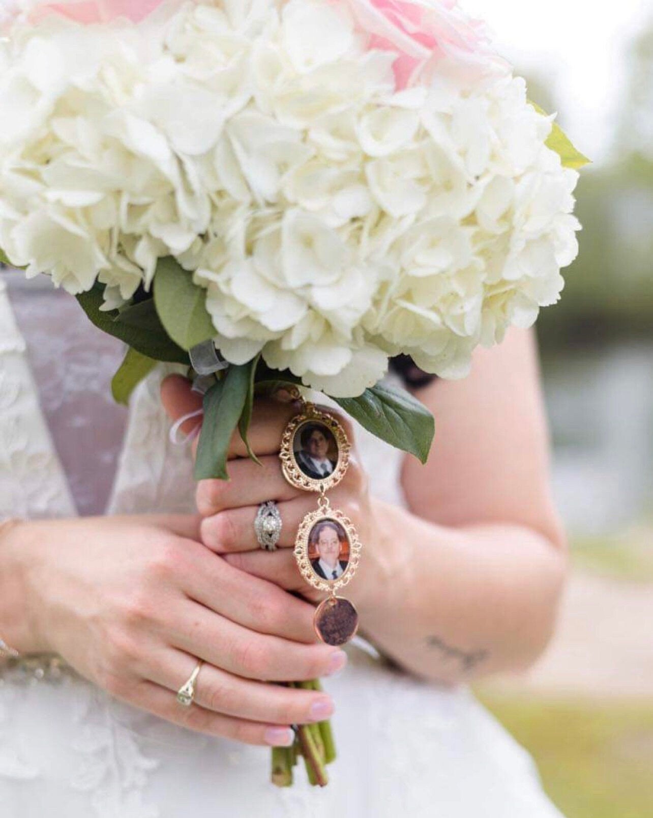 Brides Bouquet photo charm ( up to 4 charms) - Perfect Pendants Plus