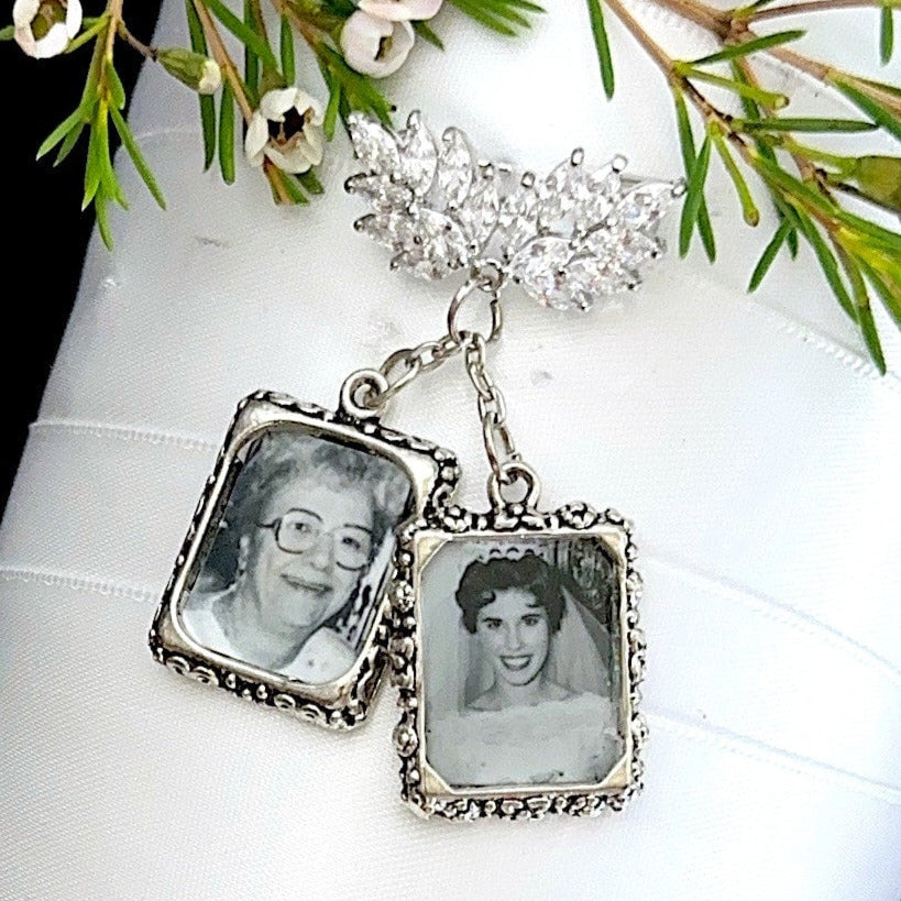 In memory of wedding charm & brooch brides bouquet - Perfect Pendants Plus