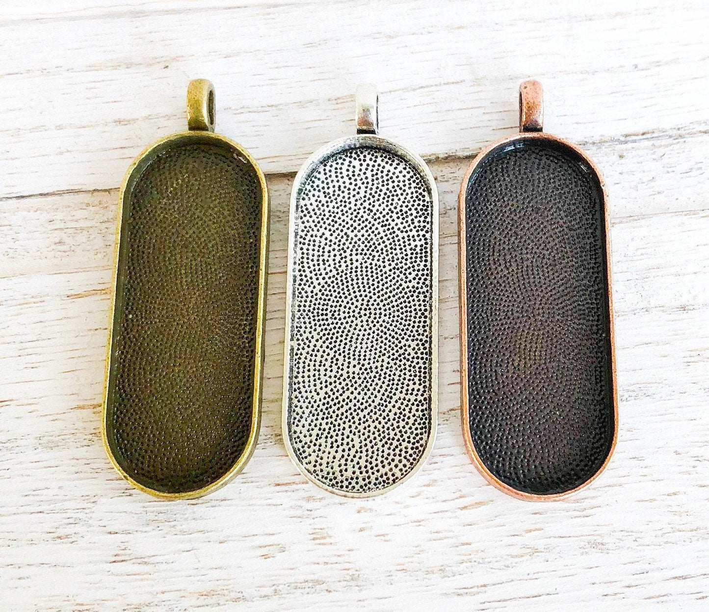 45x18mm Large Oval Necklace Blank Pendant Setting - Perfect Pendants Plus