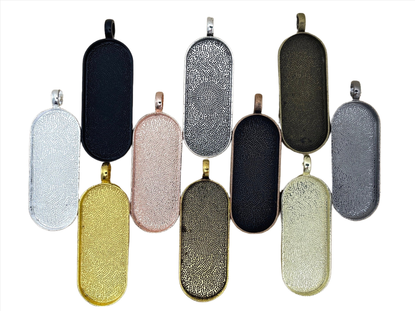 45x18mm Large Oval Necklace Blank Pendant Setting - Perfect Pendants Plus