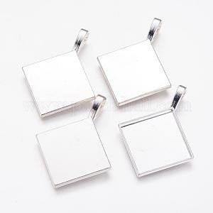 Diamond shaped pendant setting necklace base customizable blank Settings - LEAD FREE