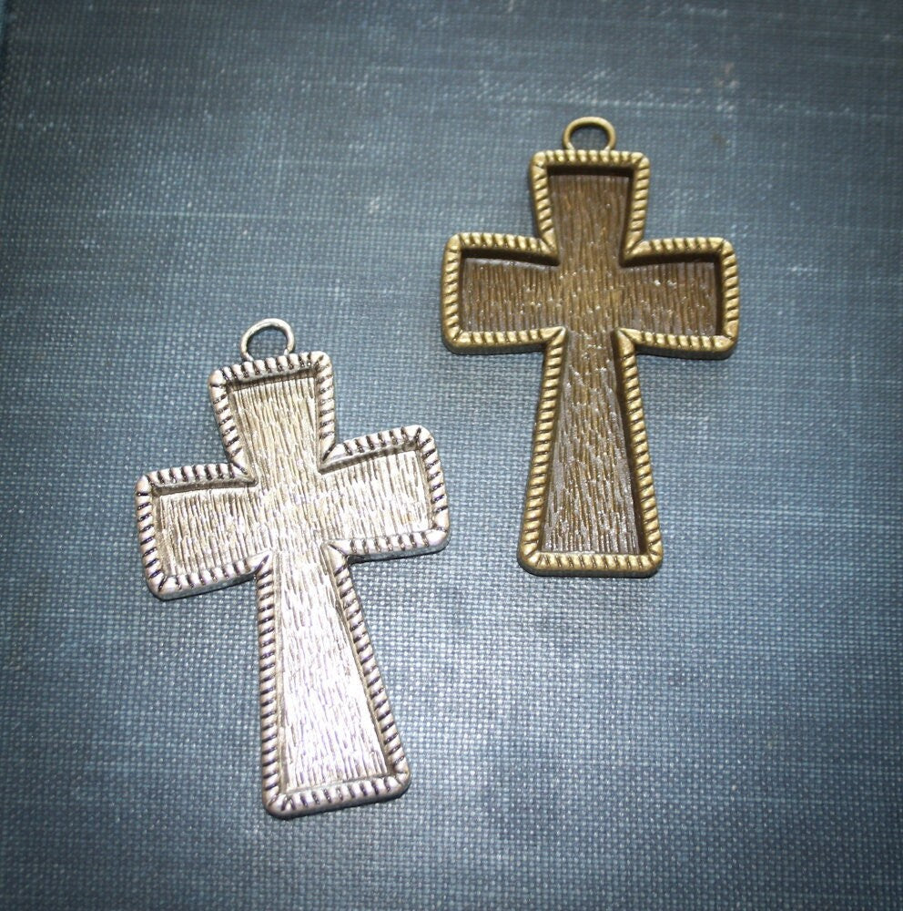 Extra Large Cross Blank Pendant Base 70x43mm - Perfect Pendants Plus