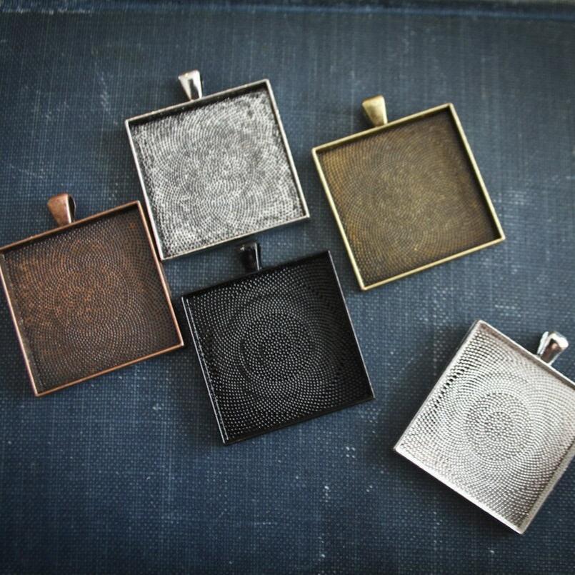 35mm Kits Square Necklace Making Kits - 6 Kits - Perfect Pendants Plus