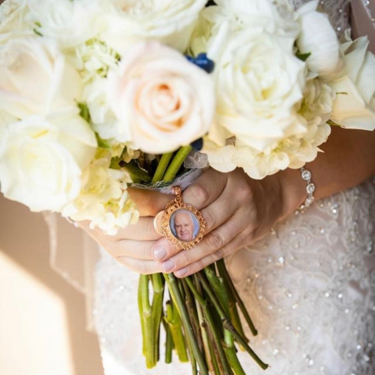Walk With Me Wedding Memorial Photo Charm - Perfect Pendants Plus