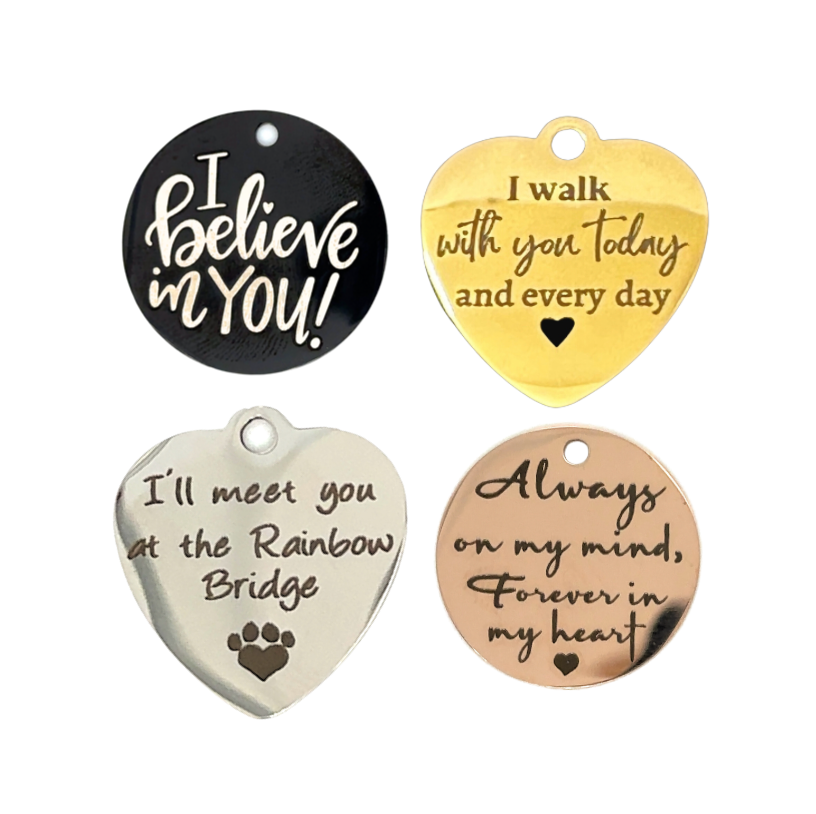 Sentimental, Inspirational, and Wedding Themed Sayings Charms