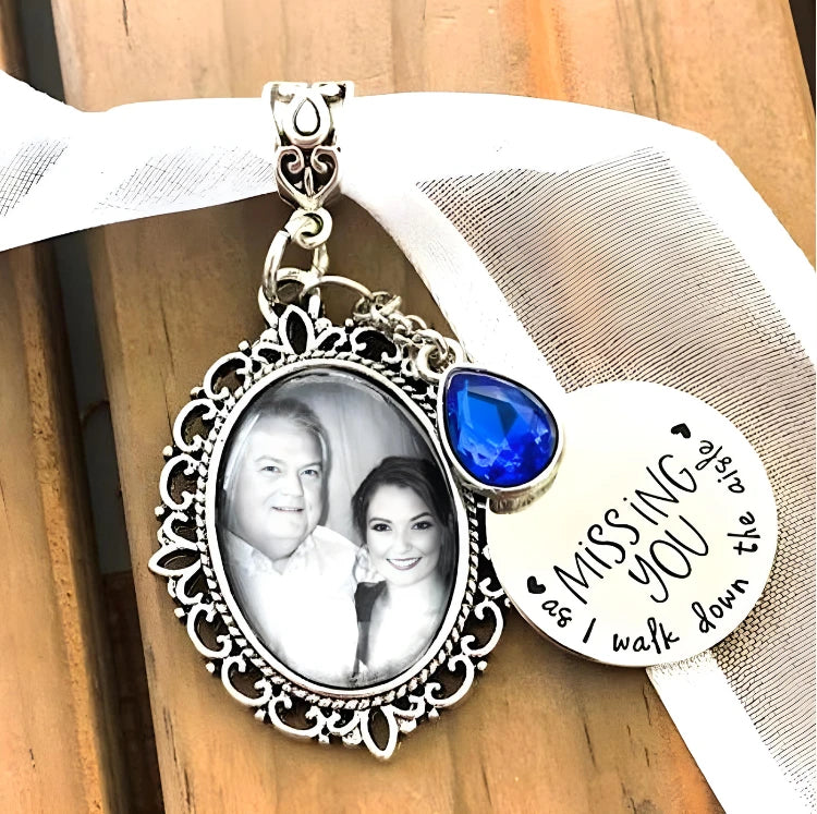 wedding bouquet charms bride remembering loved one 
