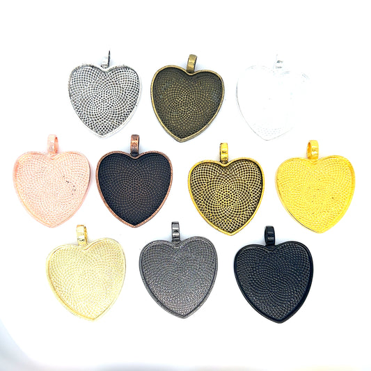 25mm Heart Shaped Pendant Charms - Perfect Pendants Plus