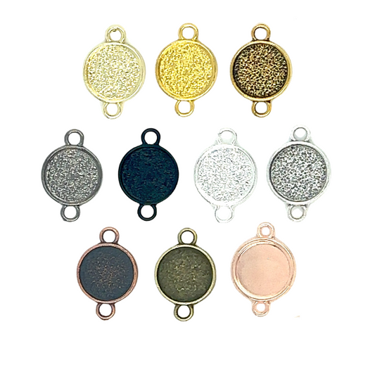 12mm Round Connector Setting Blank - Perfect Pendants Plus