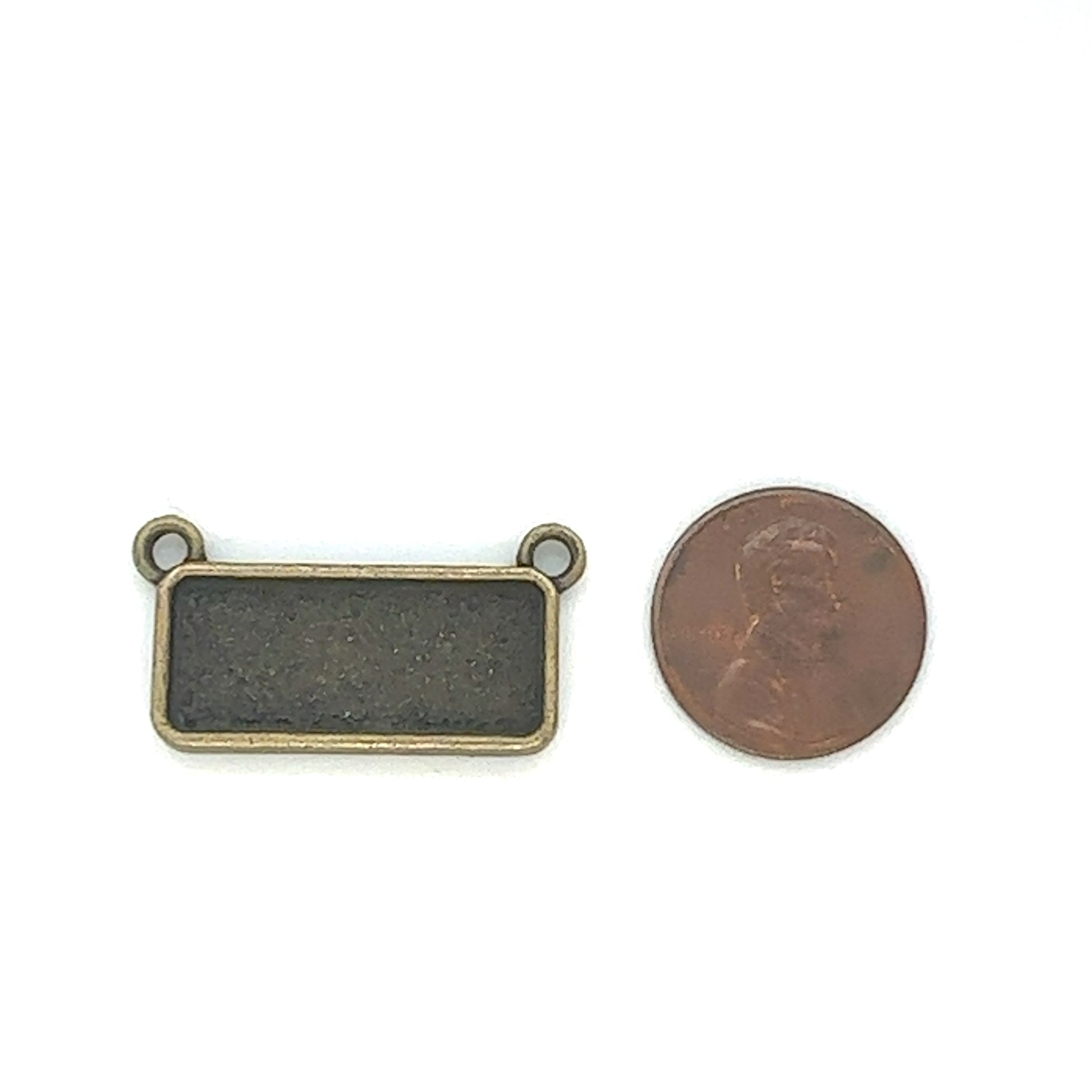 12 Pendants 10x25mm Rectangle Connectors Setting Horizontal Necklaces - Perfect Pendants Plus