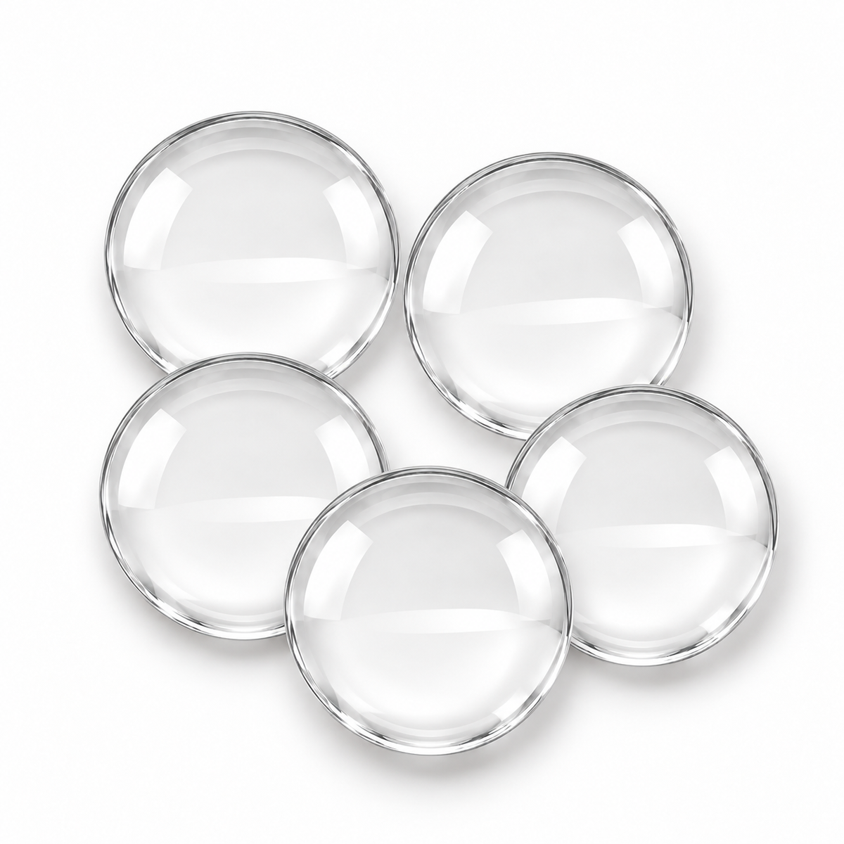20mm Round Glass Clear Cabochons