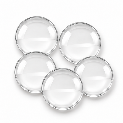 20mm Round Glass Clear Cabochons