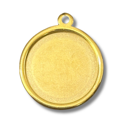 20mm Personalized  Round Photo Charm for Charm Bracelet – Gold-Plated Stainless Steel