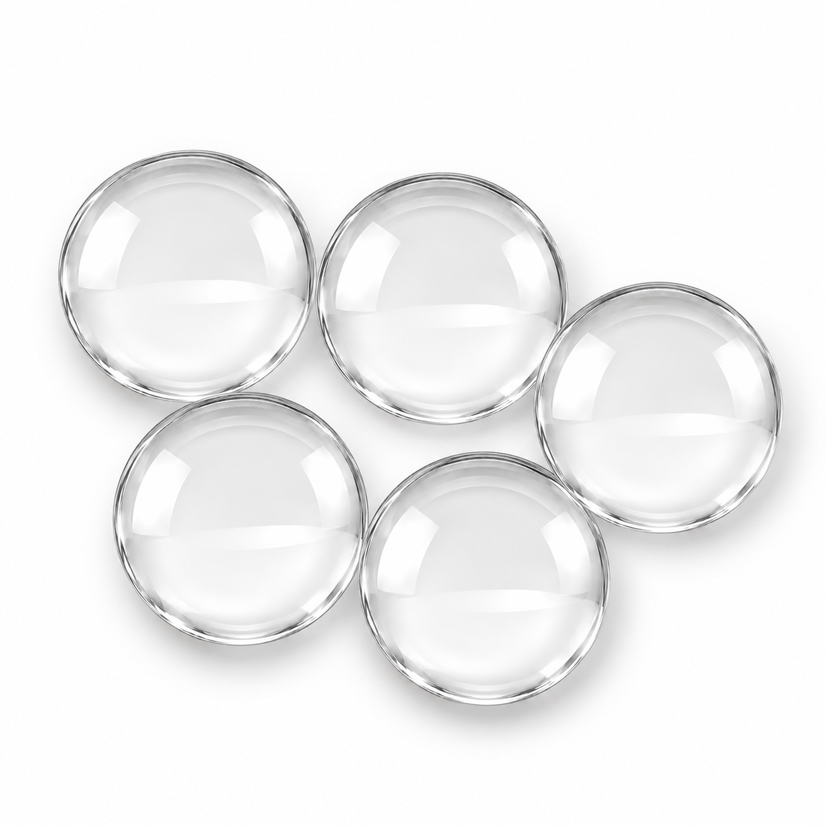 25mm Round Glass Clear Domed Cabochons 1 inch