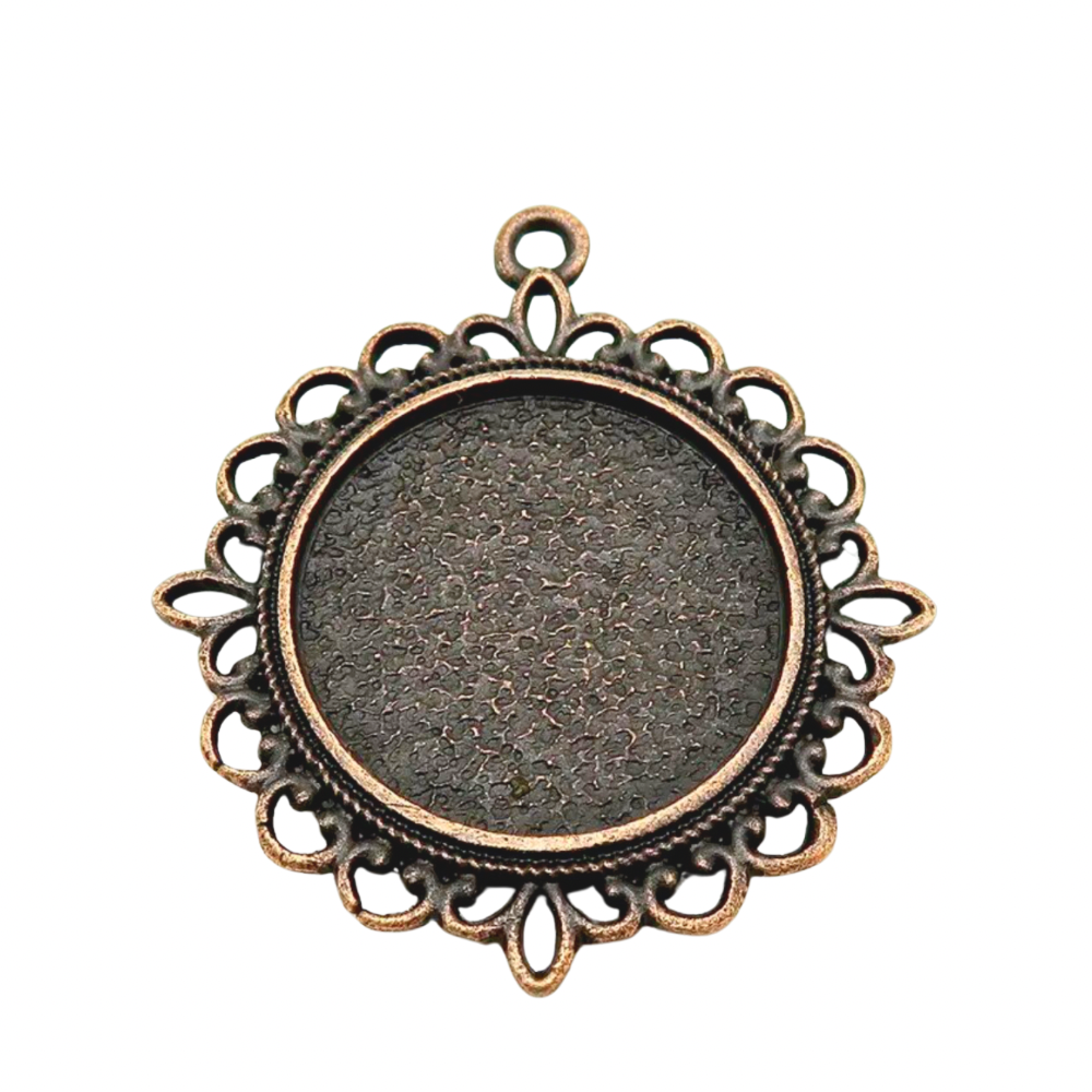 25mm Round Lace Pendant Setting Tray 1 inch - Perfect Pendants Plus