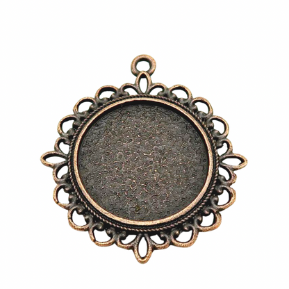 25mm Round Lace Pendant Setting Tray 1 inch - Perfect Pendants Plus
