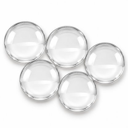 30mm Round Clear Glass Cabochons (1.18 inches)