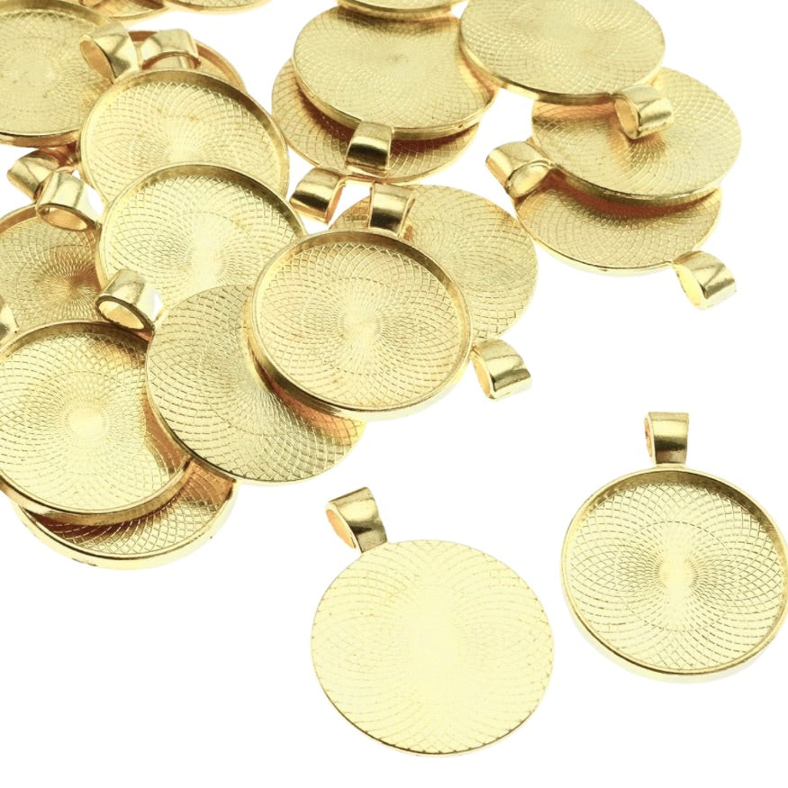 20mm Round Bezel Pendant Blanks - Perfect Pendants Plus