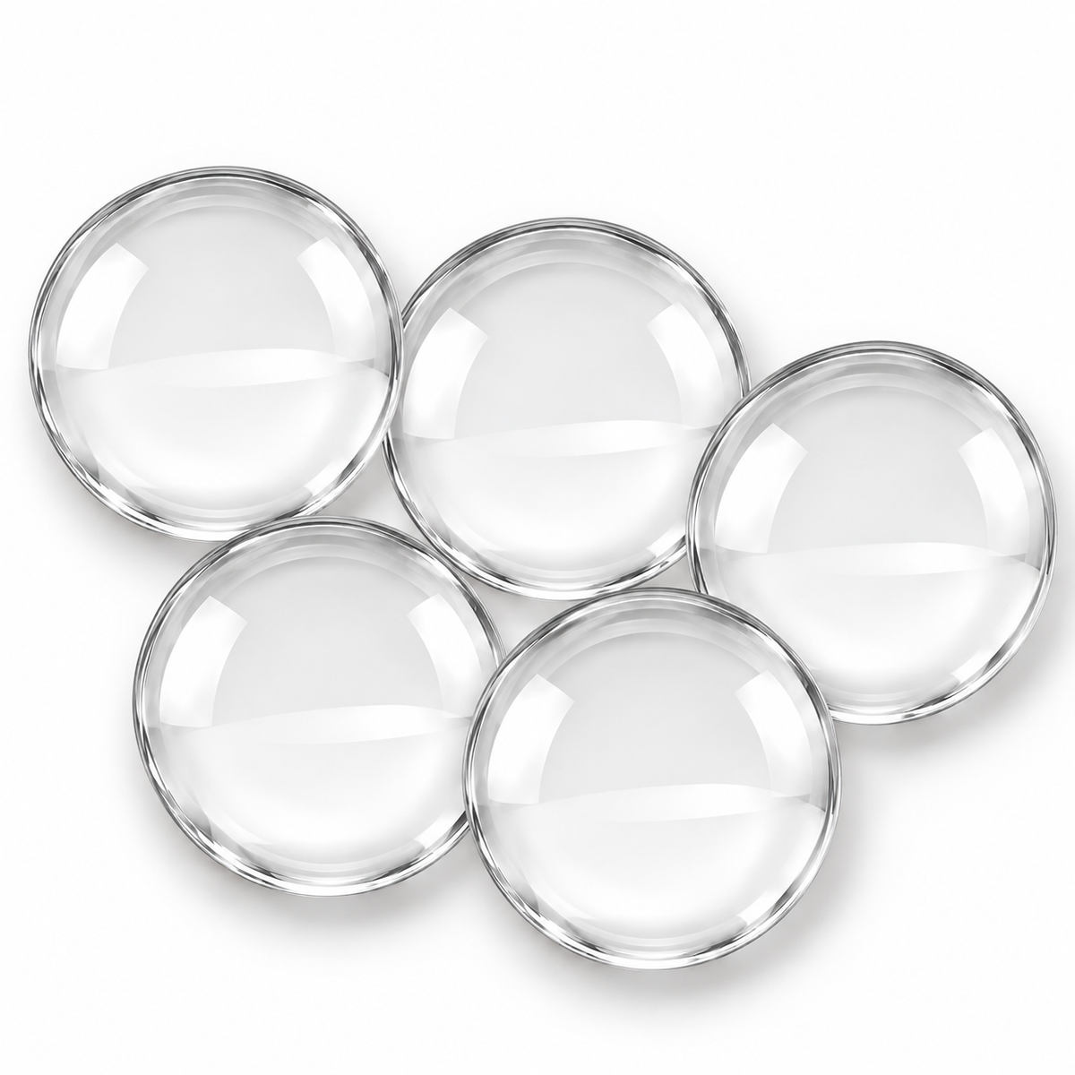 40mm Glass Round Cabochon Clear