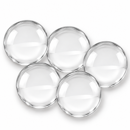 40mm Glass Round Cabochon Clear