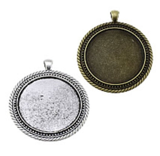 6 Necklace Making Kits 40mm Pendant, Necklace and Glass - Perfect Pendants Plus