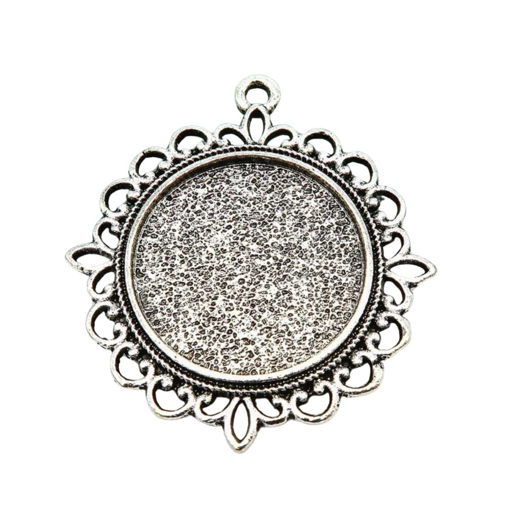 25mm Double Sided Laced Edge Round Pendant 1 inch 2 sided