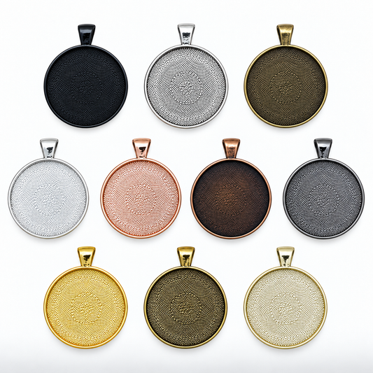 30mm Round Blank Pendant Tray