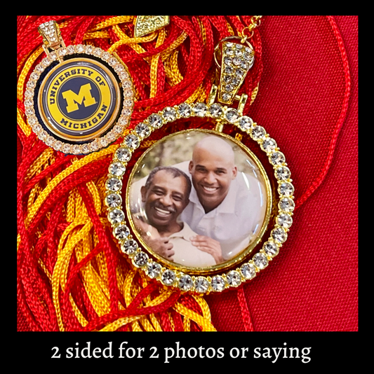 Double Sided Rhinestone Tassel Memorial Charm - Perfect Pendants Plus