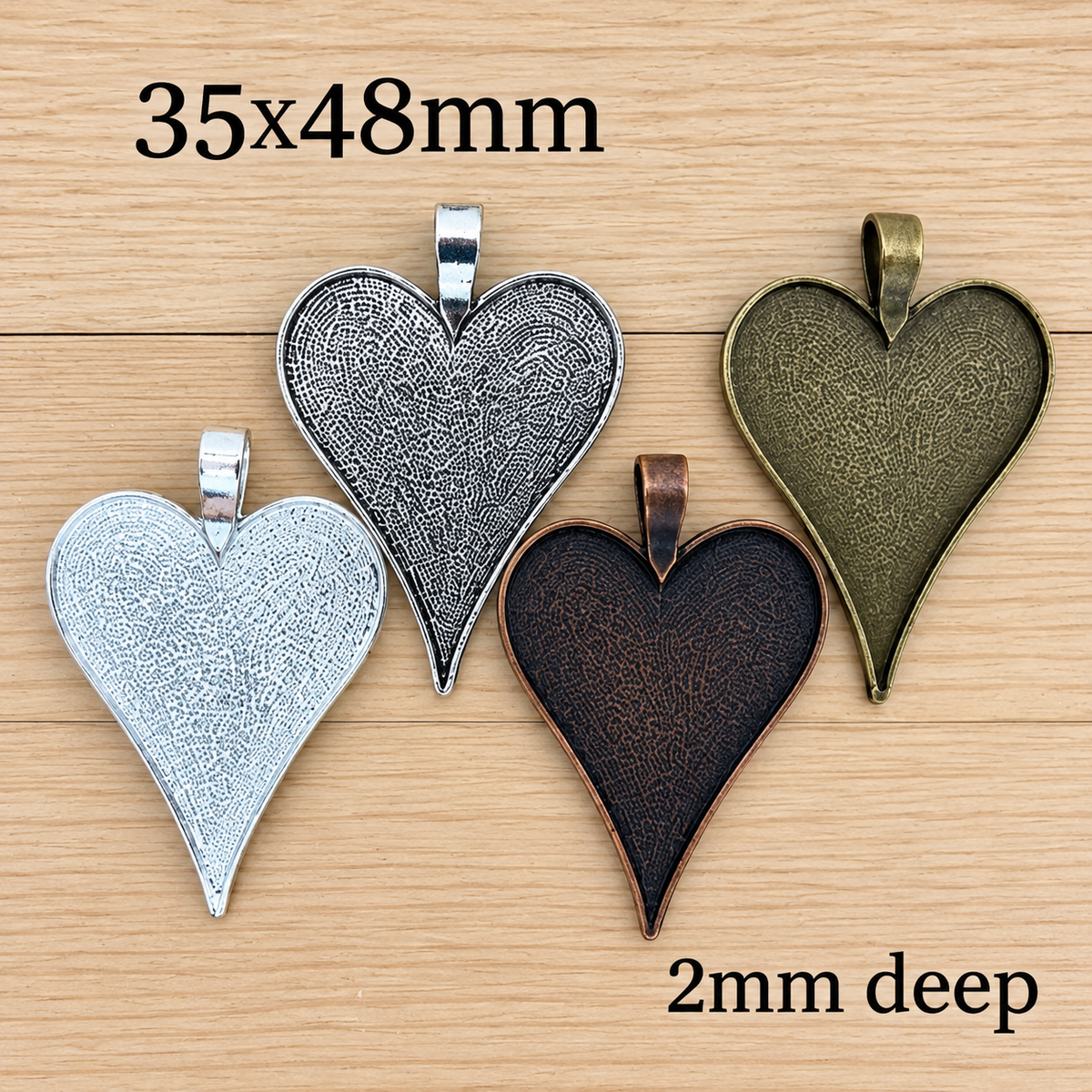 Heart Shaped Pendant Tray 35x48mm