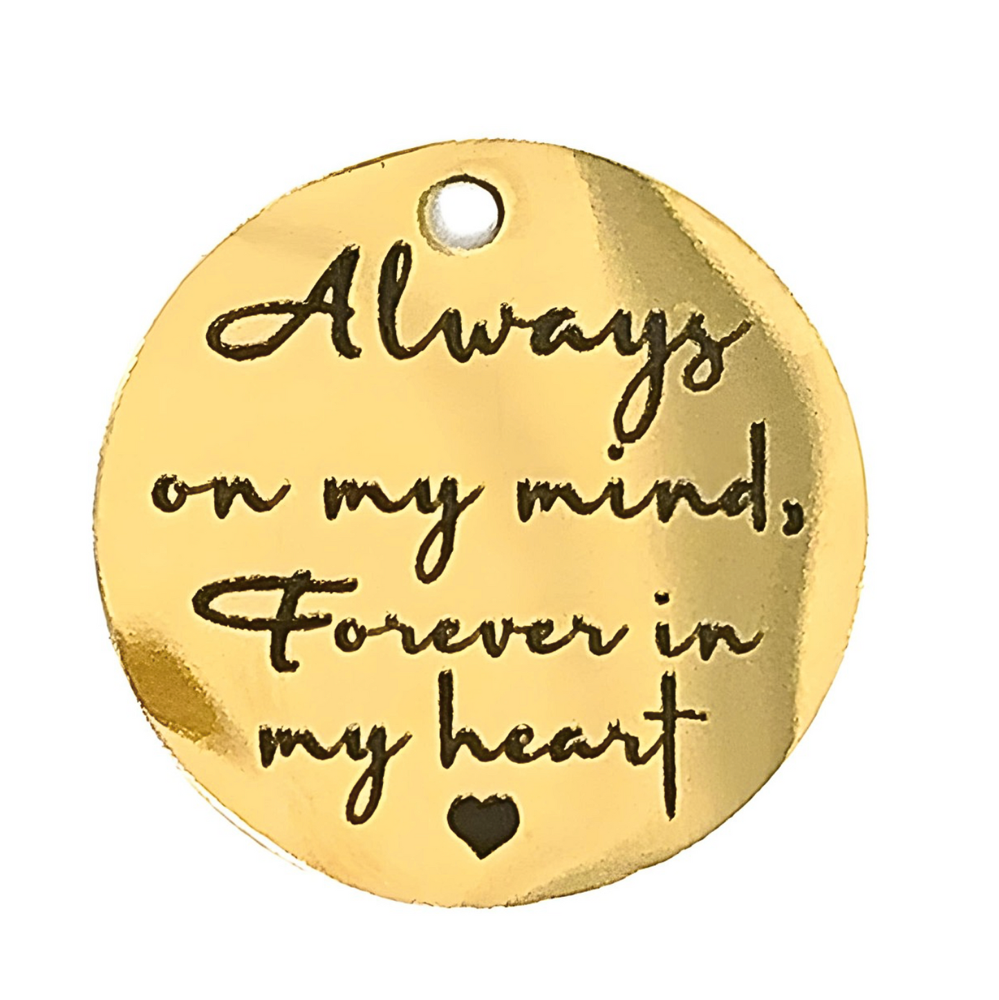Always on My Mind Forever in My Heart Memorial Charm