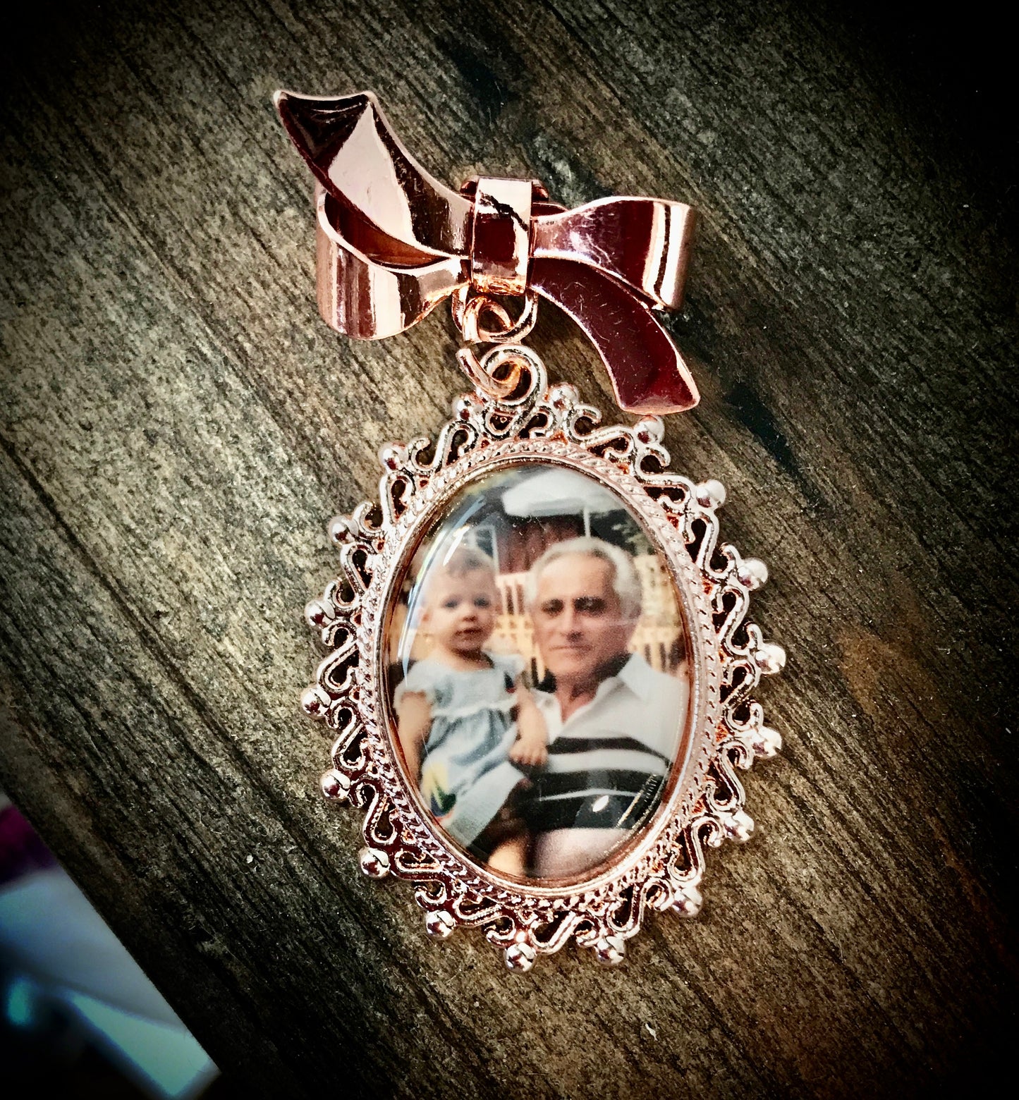 Personalized Photo Memorial Charm with Brooch